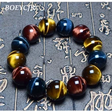 BOEYCJR красный синий желтый тигровый глаз браслеты из натурального камня и браслеты ручной работы ювелирные изделия энергетические каменные бусины браслет для женщин