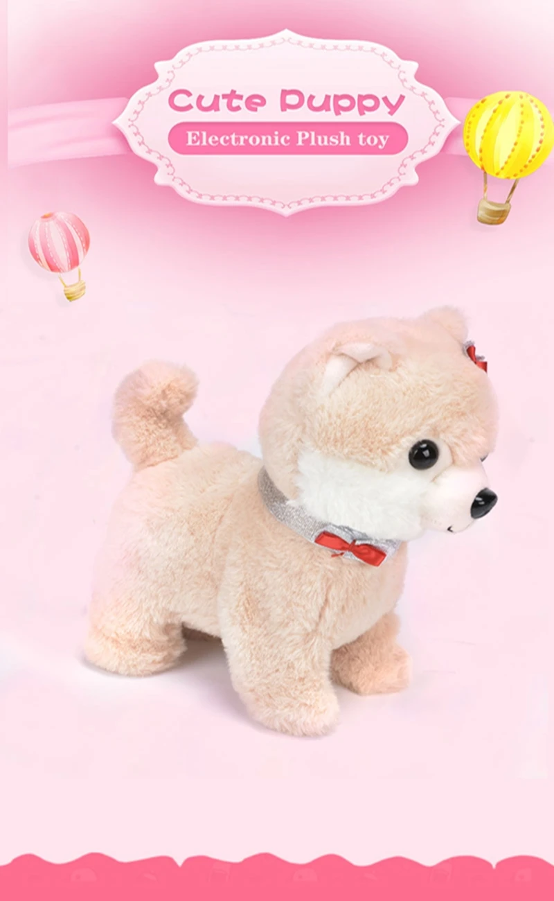 Brinquedo de Pelúcia do Bebê Aniversário para Crianças Cão com Trela Falando Brinquedos Interativos Eletrônico Pet Caminhada Casca Robô Controle Presente Miúdo Cão 2 cão com trela controle presente aniversário para crianças miúdo