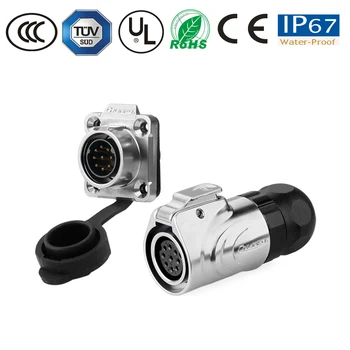 

M16 9pin multi-function signal Power Supply Waterproof connector male female plug socket IP67 Seal up aviation connector