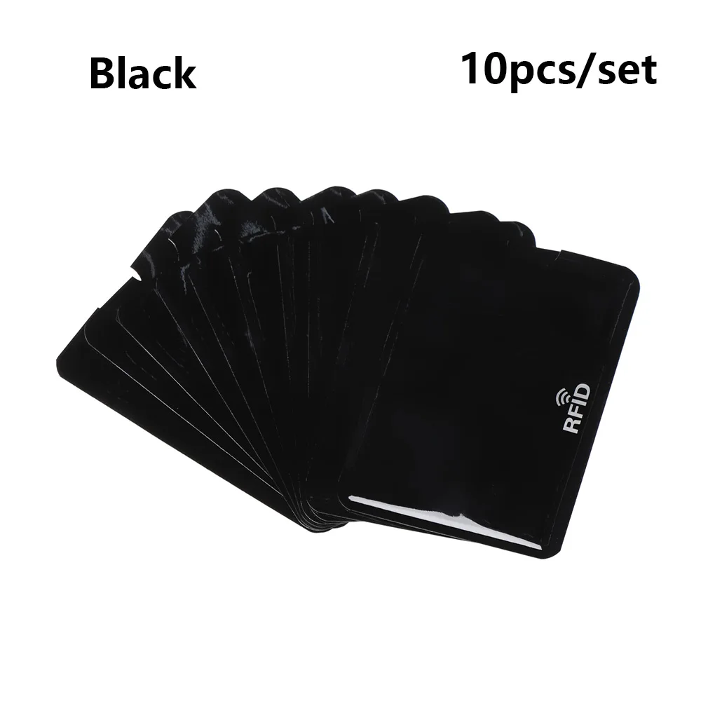 Style2-Black 10 шт. Анти Rfid Блокировка ридер замок держатель для карт Id банковский чехол для карт Защита Алюминиевый металлический умный Противоугонный кредитный держатель для карт - Цвет: Style2-Black
