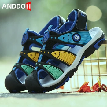 

Size 27-37 Children Anti-slippery Shoes Breathable Sandals for A Boy Hook Loop Wear-resistant Shoes Children Casual Sandals