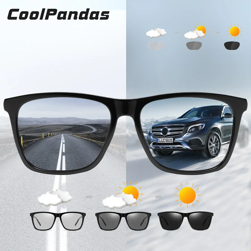 CoolPandas алюминиевые магниевые Квадратные Солнцезащитные очки мужские поляризованные фотохромные HD очки для вождения женские lunette soleil homme