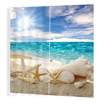 

Sun-bathed starfish Pattern Curtains Divider Nice Window Curtain 170*200 Romantic Curtains For Living Room