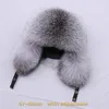 SUPPEV&STTDIO 100% Real Fur Hat for Women Natural Silver Fox Fur Russian Ushanka Hats Winter Thick Warm Ears Fashion Bomber Cap ► Photo 2/6