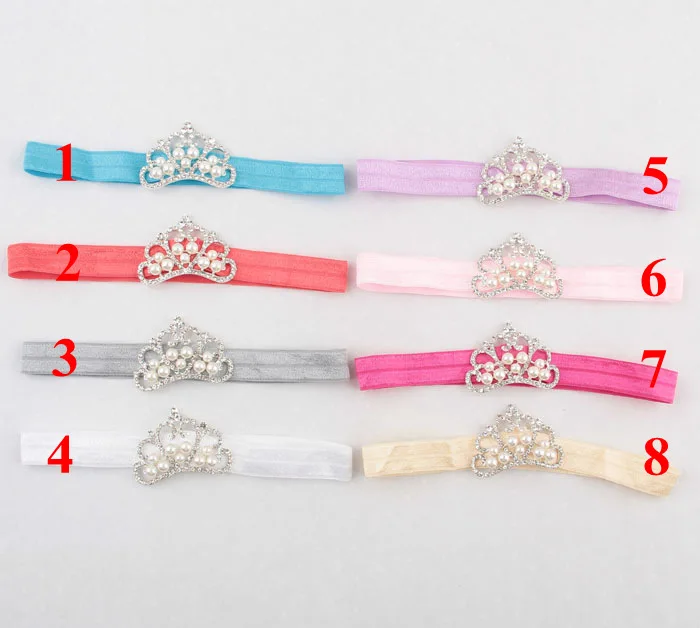 Стиль жемчужная Корона Детская повязка для волос эластичная лента Ebey аксессуары с алиэкспресс