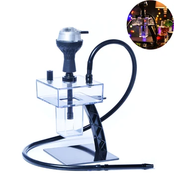 

Smoking Accessories New Arab Acrylic T-shape Hookah Shisha Set With Silicone Hose pipe Bowl Pot Set party gifts