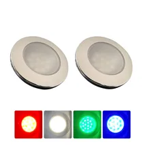 

2PCS Marine Boat RV Stainless Steel Red Blue Green White LED Ceiling Cabin Dome Interior Light DC12V