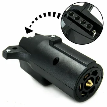 

12V 7 Pin RV Blade To 5 Pin Flat Trailer Wiring Adapter Plug Connector Durable And Practical Connector