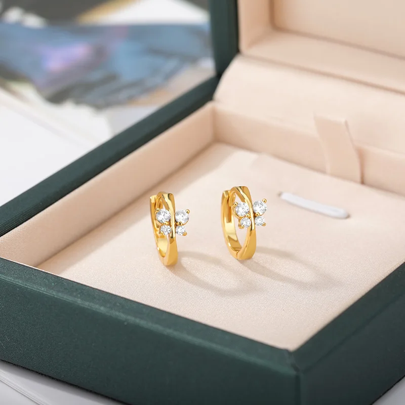 Stainless Steel Earrings For Women 2024 Trending Gold Color Butterfly Hoop Earrings New in Femme Girls Luxury Jewelry aretes