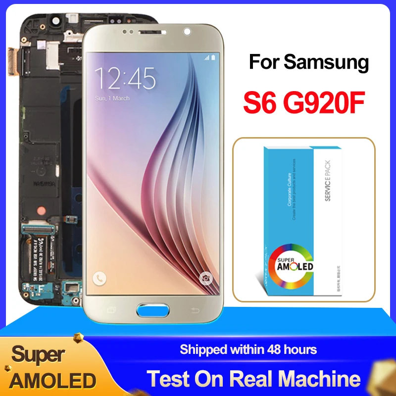 100% Original BROOWE 5.1" Super AMOLED For Samsung Galaxy S6 SM-G920 SM-G920F LCD Display Touch Screen Digitizer Assembly | Мобильные