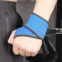 Неопрен Регулируемый, для спорта на открытом воздухе Волан Bracer Баскетбол Спорт Синий Защитный запястье