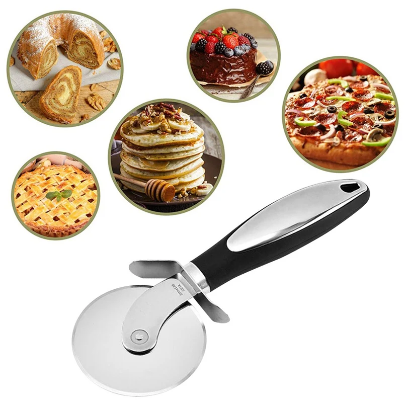 Stainless steel pizza cut cake pastry pancake pie round food slicer wheel slicer blade for easy thin and crisp pizza 30O7 (9)