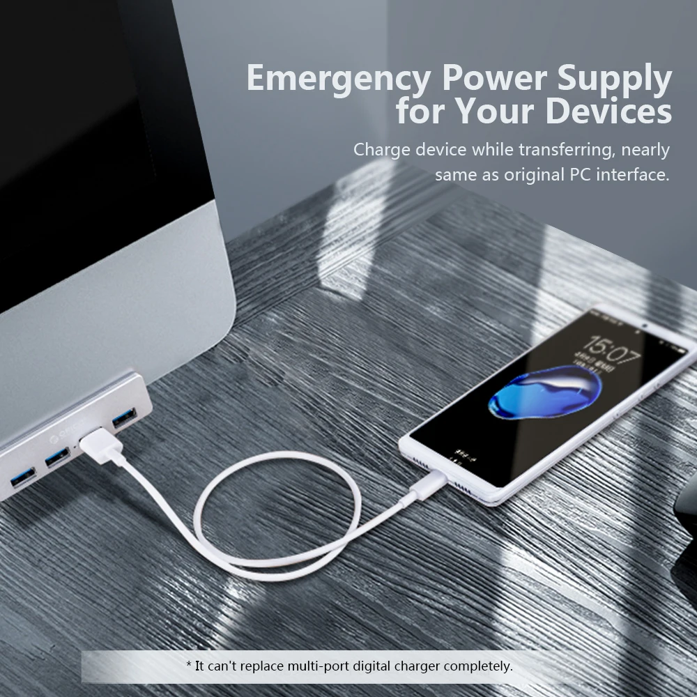 ORICO алюминиевый 4 порта USB 3,0 зажим концентратор с питанием высокая скорость 5 Гбит/с передача данных для MAC OS PC(MH4PU-P