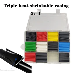 308 pces termoretractil que encolhe a isolação sortidas do cabo de fio da tubulação sleeving, jogo de envolvimento do psiquiatra do calor do tubo termoresistant