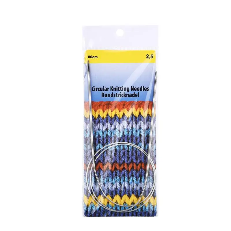Stainless Steel Circular Knitting and Crochet Needles - 80cm, 2.0-10mm | Premium DIY Weaving Craft Tools