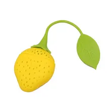 20 шт/лот Силиконовый Фильтр для чая форма клубники ситечко для чая ПЕРФОРИРОВАННОЕ ситечко для трав и специй чайные протечки кухонные инструменты