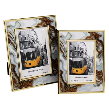 

Yakri Golden plated Metal Photo Frame ,Velvet Backboad, Acrylic Panel MPF099