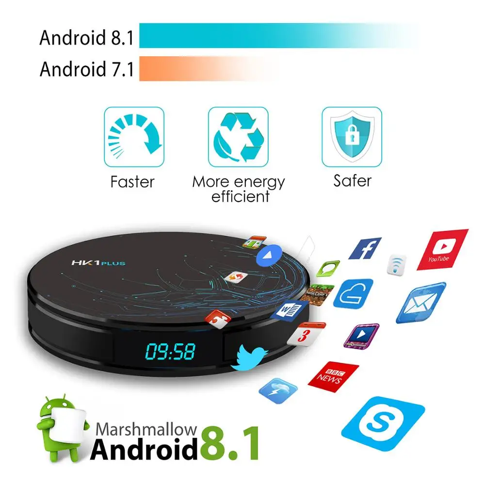 HK1 Plus Smart Android Set Top Box S905X2 Quad Core Android 8.1 2G+16G/4G+32G/4G+64G USB 3.0 Android 8.1 BT Dual-Band WIFI Box HK1 Plus Smart Android Set Top Box S905X2 Quad Core Android 8.1 2G+16G/4G+32G/4G+64G USB 3.0 Android 8.1 BT Dual-Band WIFI Box