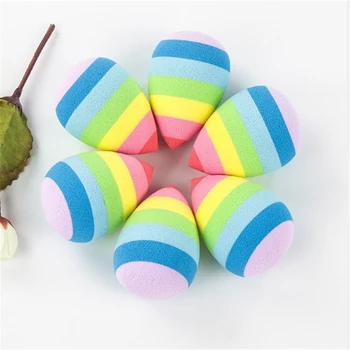 

Hot sale 7 COLORS Natural Latex Water Drop Soft Puff Colorful Rainbow Water Drop Puff Wet and Dry Makeup Egg Beauty Tools