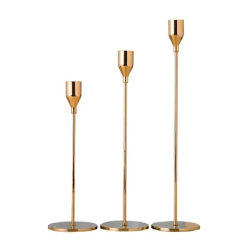 

3Pcs/Set Chinese Style Metal Candle Holders Simple Golden Candlestickes Home Wedding Decoration Bar Party Restaurant Decor New