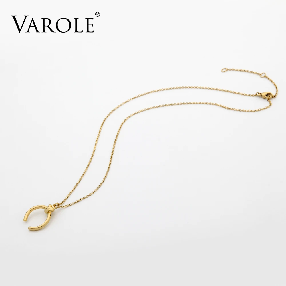 VAROLE Высокое качество 100% Медь золотое ожерелье и кулон для женщин цепочка Женская