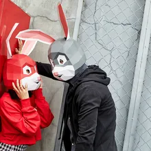 3D Бумажная Маска модели, модный костюм, косплей, сделай сам, бумага, ремесло, Маска модели, Хэллоуин, выпускной вечер, вечерние, подарок, милая, Джуди, кролик, маска