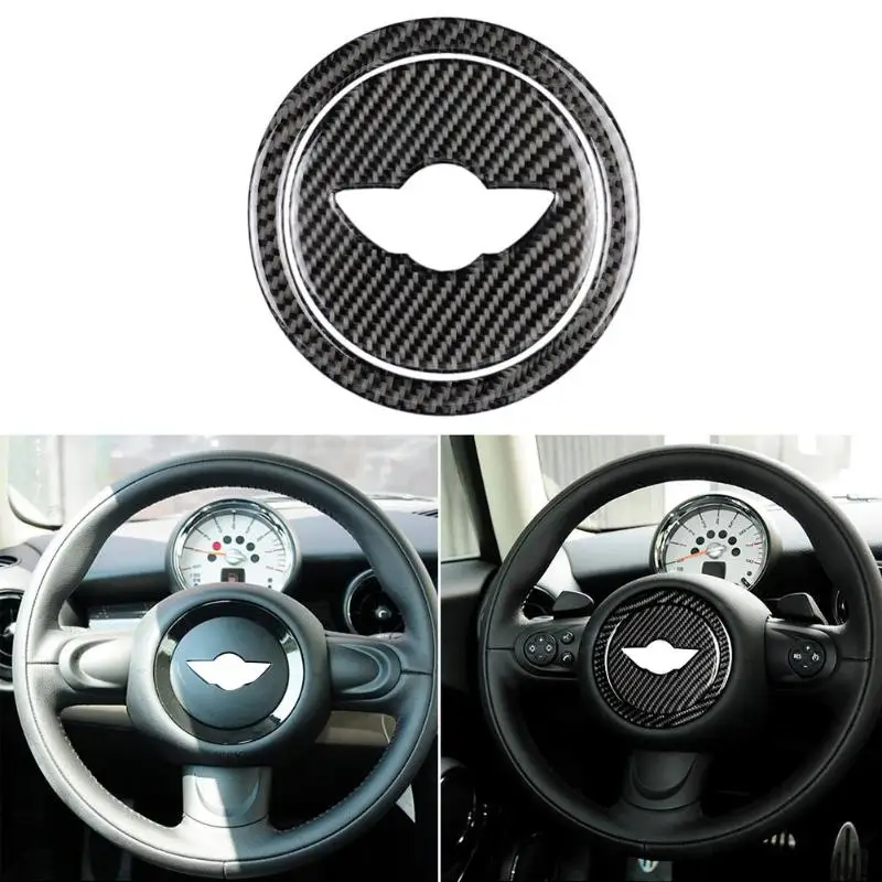 Углеродное волокно руль Стикеры для обклейки автомобиля для Mini Cooper Clubman R55 R56 Countryman R60 Paceman R61 2007-2013 авто