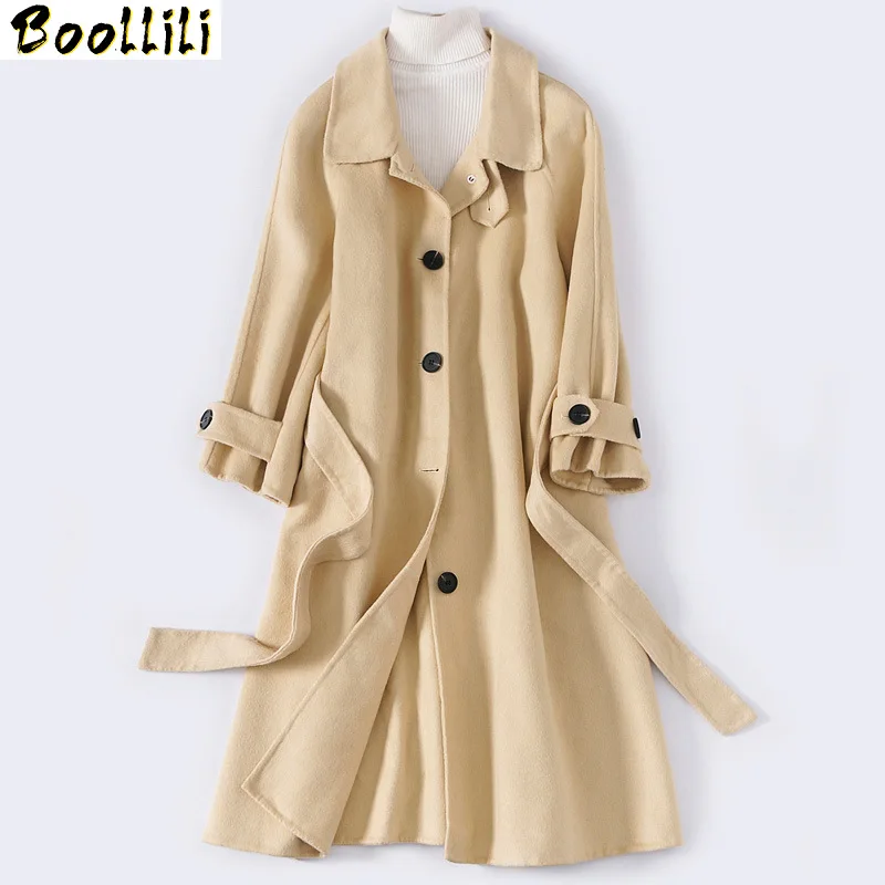 

Autumn Boollili Spring Coat Women Korean Double-sided Wool Jacket Women Alpaca Woolen Overcoat Abrigos Mujer Invierno 2023