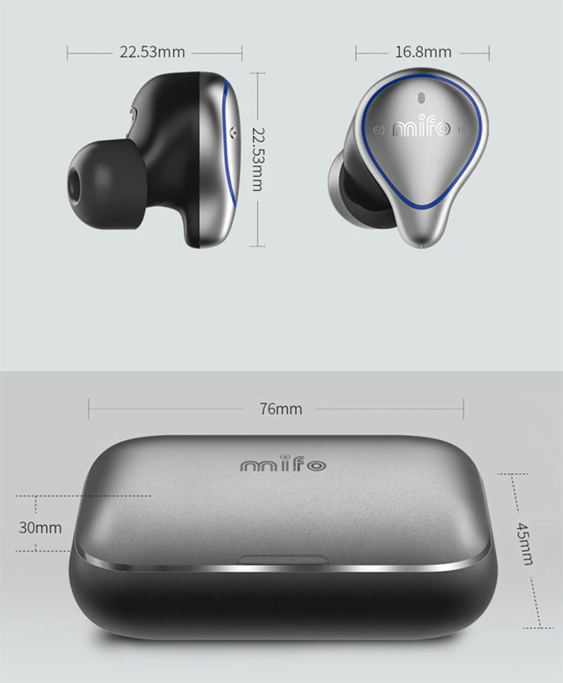 Mifo O5 plus, мини TWS, наушники, беспроводные, Bluetooth, наушники, водонепроницаемые, спортивные, HiFi, бас, стерео, шумоподавление, вкладыши