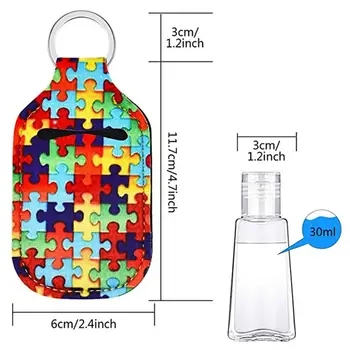 

2Pcs 30ML Bottles Hand Sanitizer Travel Size Bottles with Keychain Holder with Bottle Cover Portable Mini Silicone Bottle