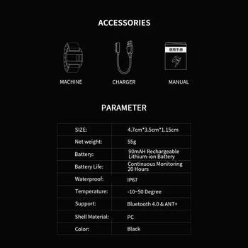 

Activity Heart rate belt Sports Strap Monitor Armband IP67 Waterproof 90mAh