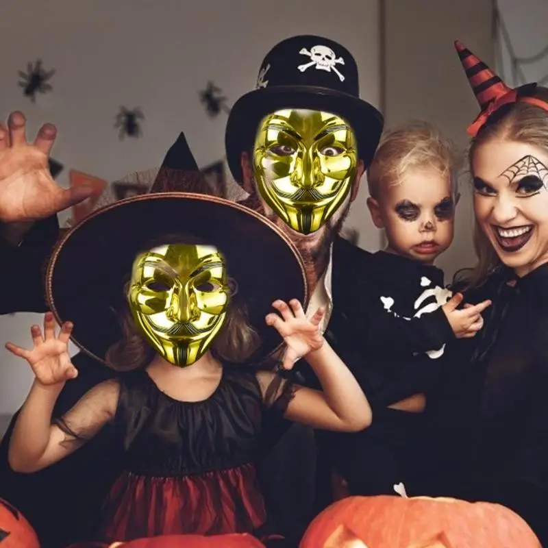Пластиковая необычная маска для взрослых V костюмы украшение для костюмированного представления Хэллоуин маскарадный реквизит
