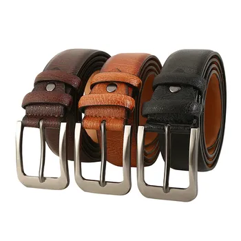 

Fashion Designer Black Brown Leather Business Belt for Mens Alloy Pin Buckle Retro Belt Men's Jeans Belt Strap Male