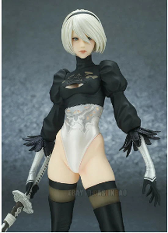 Anime NieR:Automata 2B 1/24 Girl Action Figure 75mm Unpainted GK Model Resin Kit 