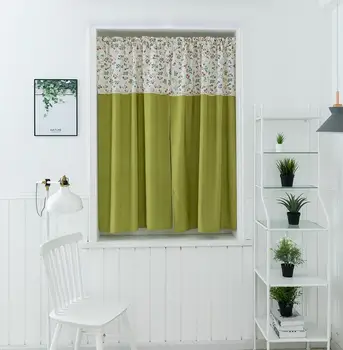 

2pcs curtains for bedroom insulation rod pocket curtain Nordic style printing solid color stitching curtain curtain 30N18