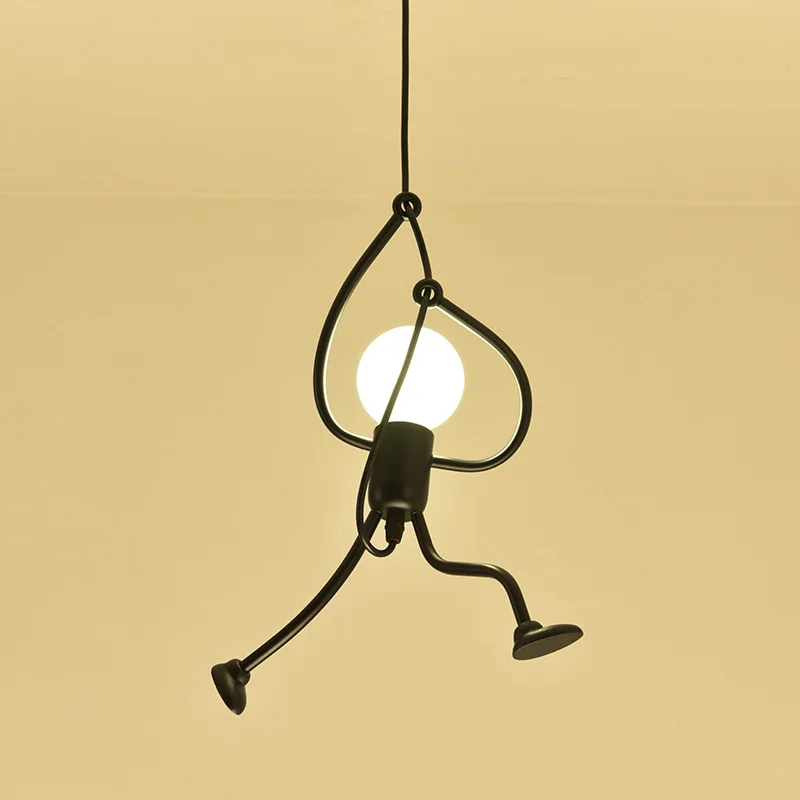 Ceny Proste Nordic styl osobowość twórcza żelaza czarny charakter wspiąć się Loft domu dekoracji przejściach i korytarzach korytarz żyrandol oświetlenie nowy 2019