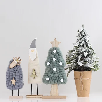

Christmas Decorations Dolls Home Decorations Innovative Elk Santa Snowman Wooden Hand Model Art Decors Shelf Ornaments EE5ZS