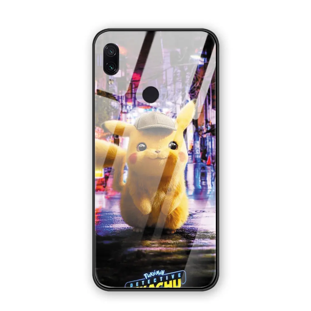 1 Забавные японское аниме PIKACHU закаленное стекло чехол для Xiaomi Redmi 5plus 5 6plus 6A 6pro 7 S2 K20 Pro Note 5, 7, 8, чехол для телефона в виде ракушки - Цвет: 1