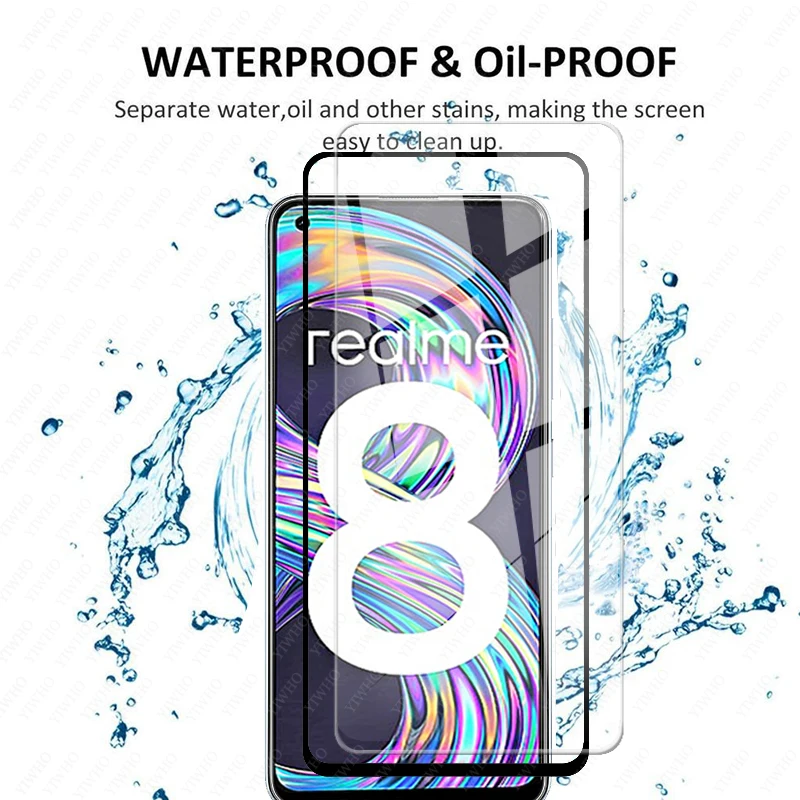 3 Pellicole In Vetro Temperato Per Realme 8 5G - Durezza 9H, Anti Graffio, HD Trasparente, Facile Installazione, Con Kit Pulizia - 3