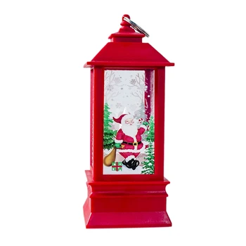 

Christmas Decoration Candlestick Pendant Christmas Table Lamp Decor Ornaments Christmas Creative Printed Gift Wind Light Red