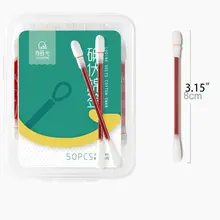 50 шт./кор. одноразовый медицинский йод тампон дезинфицировать ватных палочек, чистые раны уход стерилизации путешествия Портативный аптечка первой помощи