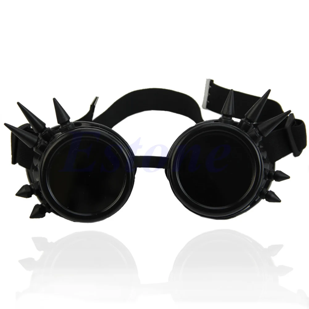 

2017 Welding Round Cyber Goggles Goth Rivet Steampunk Cosplay Antique Victorian Spike MAR21_15