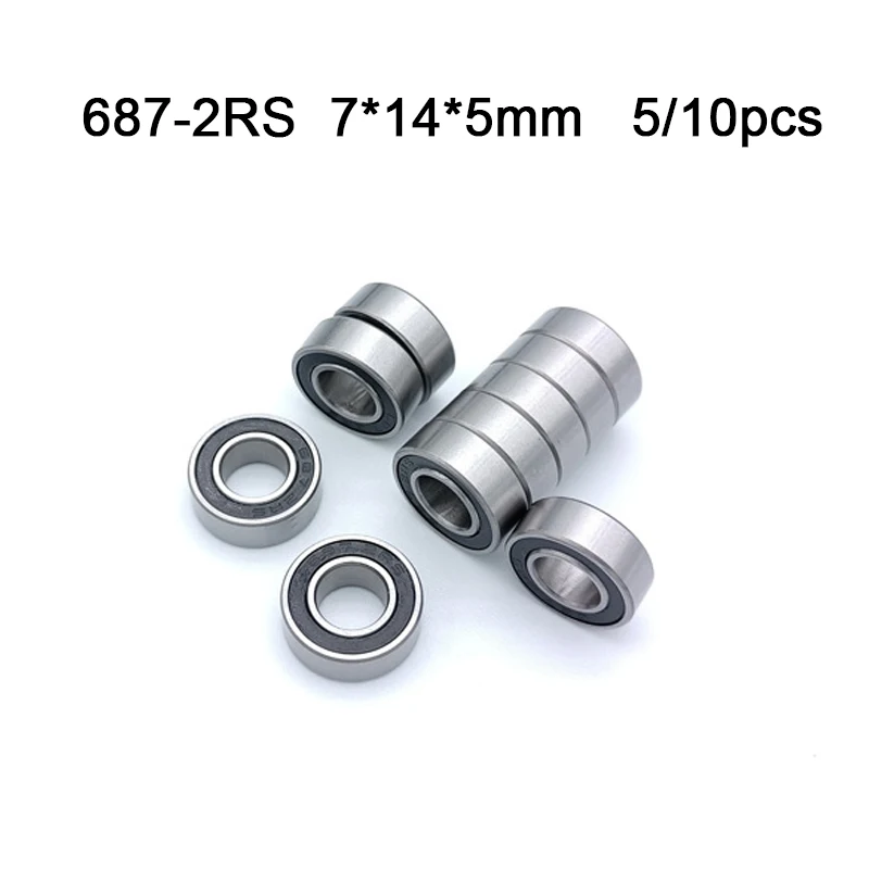 

Sealed Deep Groove Ball Bearing Rubber 687 687RS 7x14x5 MINI Miniature Steel 10pcs 687-2RS 7*14*5 Mm 10*10*5cm