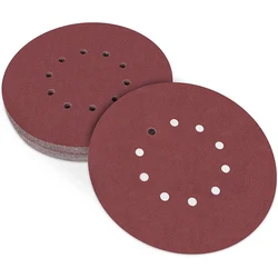 Disques abrasifs 225Mm, 25 pièces, feuille de papier de verre à crochet et boucle pour ponceuse orbitale aléatoire (grain 80) 