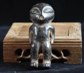 

Hongshan culture archaize black iron meteorite sculpture aliens statue