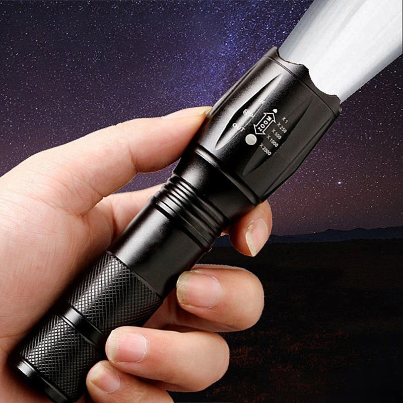 Powerful T6 LED Flashlight Aluminum Alloy Portable Torch USB ReChargeable Outdoor Camping Tactical Flash Light