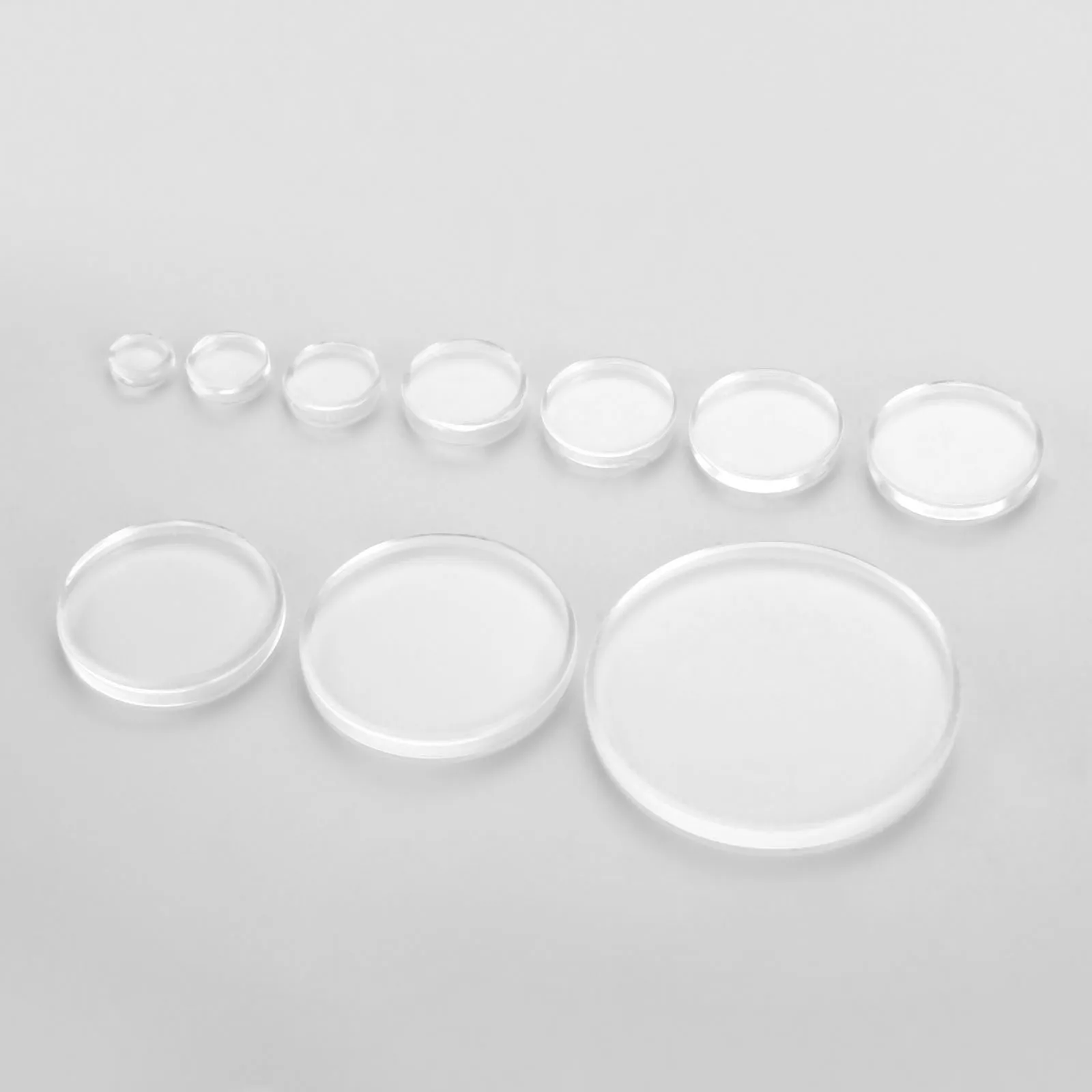 100/50/20/10/5pcs Transparent Glass Refrigerator Sticker Both Side Flat Round Clear Glass Cabochon Handmade Jewelry Accessories