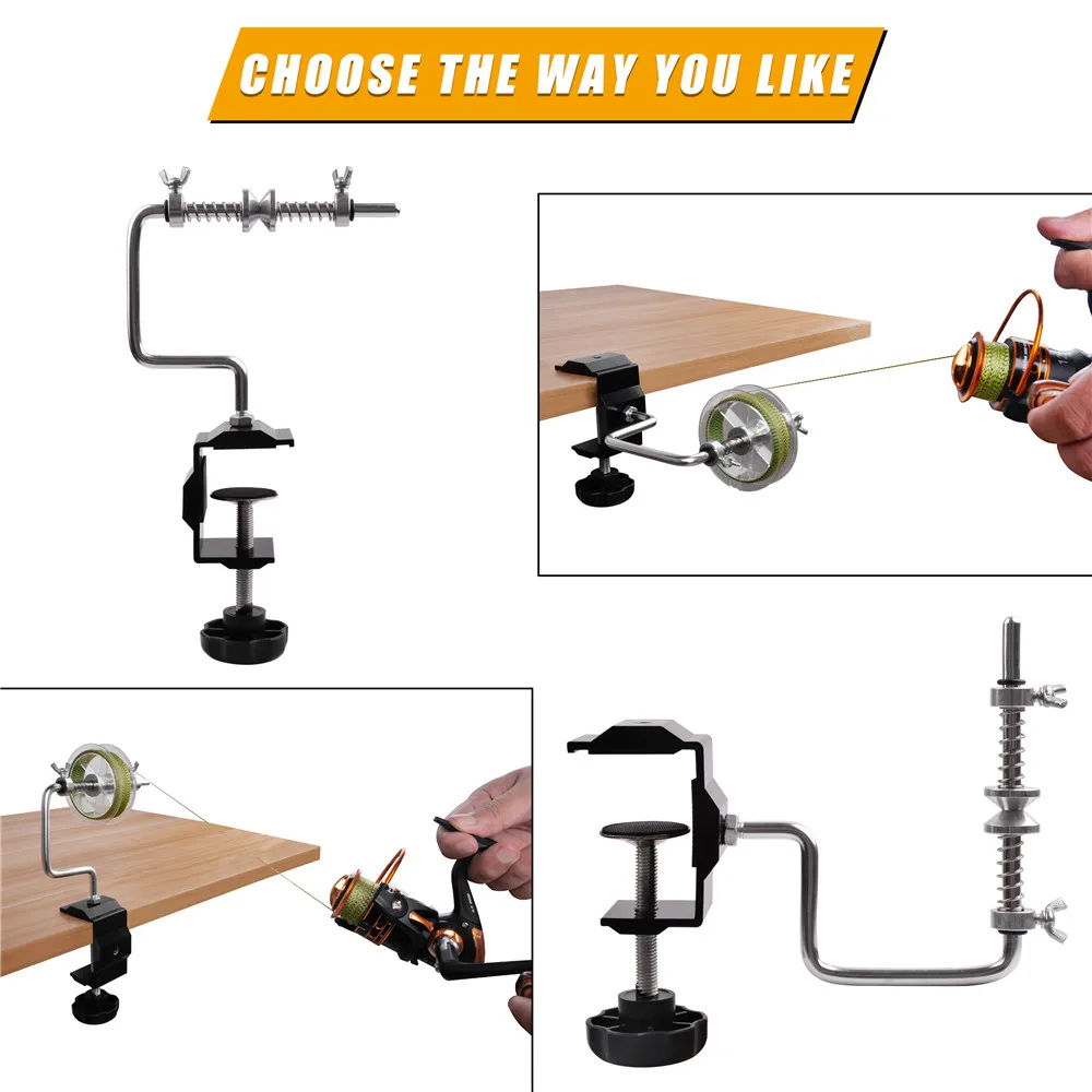 Fishing accessories,fishing tackle,fishing tools,fishing tool,fishing reels tools,fishing line winder Protable Fishing Line Winder with Clamp-Adjustable Stable Reel line Spooler Multifunction Spooling Station System