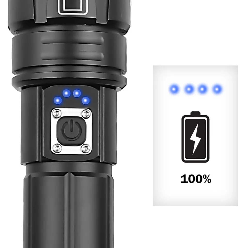 Алюминиевый сплав XHP70 Мощный светодиодный светильник-вспышка usb зарядка с зарядным дисплеем фонарь для улицы ночной рыбалки фонарь светильник