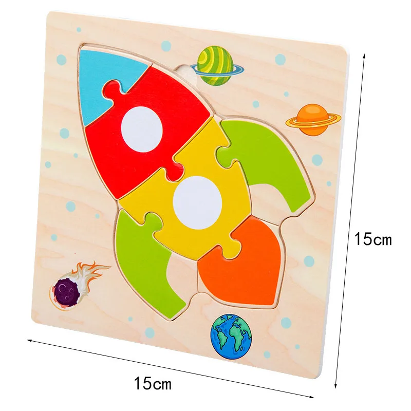 Baby Toys Wooden Puzzle Cute Cartoon Animal Intelligence Kid Early Educational Gift Brain Teaser Child Tangram Shape Jigsaw Gift